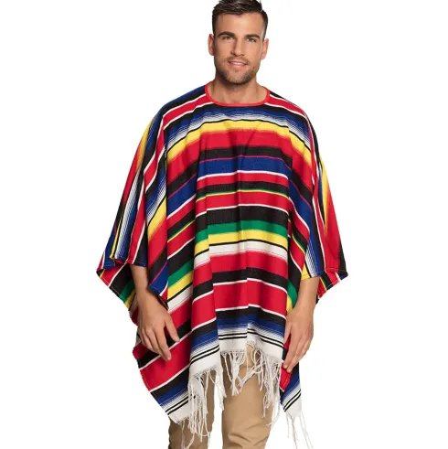 Mexicansk Poncho multifarvet