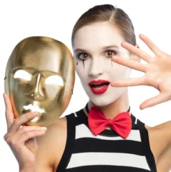 Mime maske guld