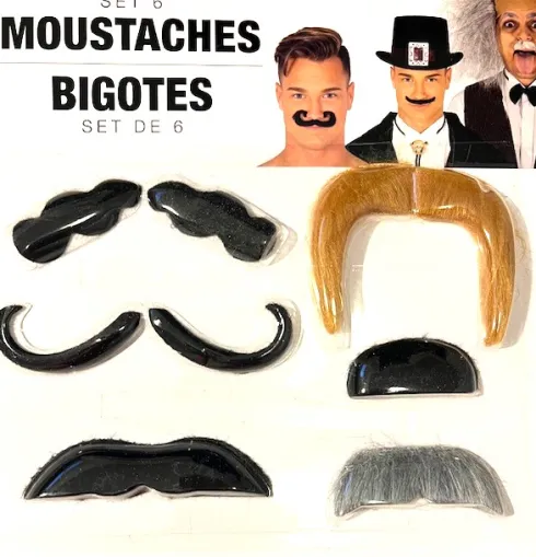 Moustache sæt 6 stk