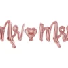 Mr-Mrs ballontekst i rosegold