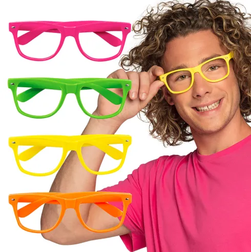 Neonbrille uden glas i pink