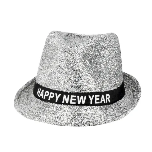 Nytårshat i sølvglitter