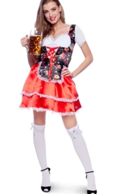 Oktoberfest Kjole Blomstret