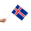Papirflag på pind 10 stk - Island