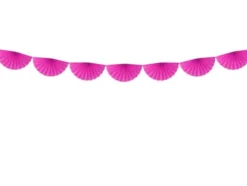Papirvæv halv-vifte sæt i Pink