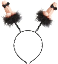Penis hårbøjle med fjer og butterfly