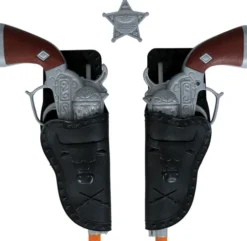 2 Pistoler med etui og Badge