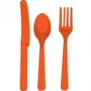 Plastbestik, 18dele, orange