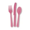 Plastbestik, 18 dele PINK