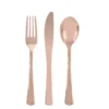 Plast bestik rosegold, 18 dele