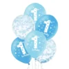 1 år balloner i blå - 1.st Birthday