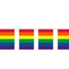 Regnbue Flag guirlande, plast 20x30 cm,10 mtr. 15 flag