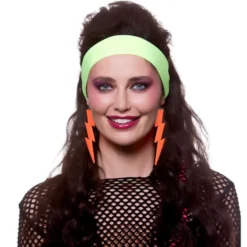 Øreringe - clips med Lyn i neon orange