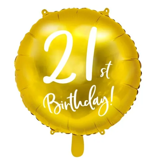 21 år Folieballon GULD