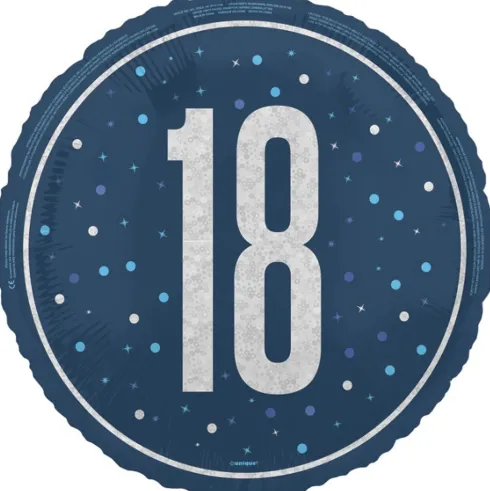 18 år Folieballon i blå