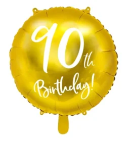 90 år Folieballon i GULD