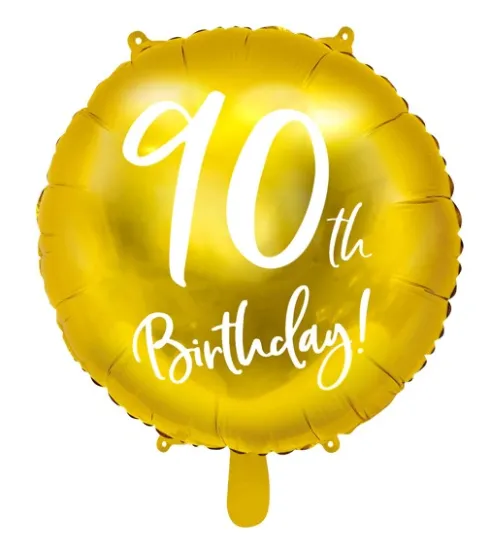90 år Folieballon i GULD