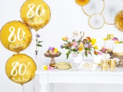 80 år Folieballon i GULD