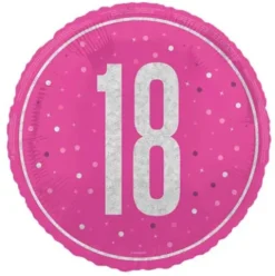 18 år Folieballon i pink