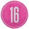 16 år Folieballon i pink