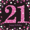 21 år Servietter - Sparkling pink