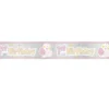 1 års foliebanner i sølv og rosa
