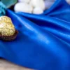 Satin Bordløber smal marineblå