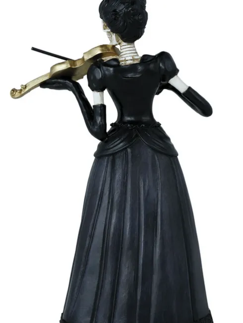 Skelet violinspiller Resin figur