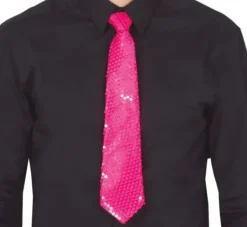 Slips med pailletter i neon pink