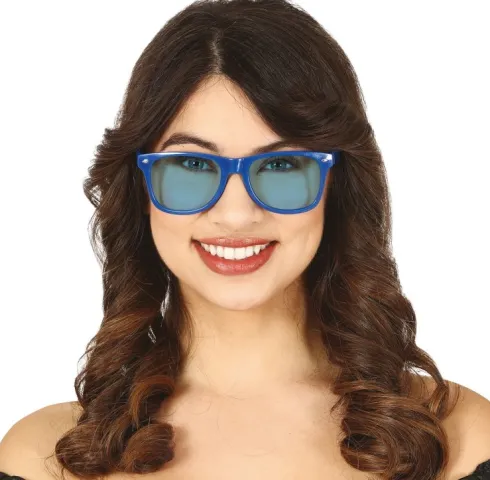 Solbrille i blå med blå glas