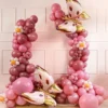 Sommerfugl Folieballon i rosa