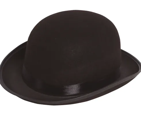 Sort bowlerhat i filt