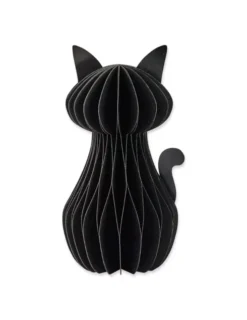 Sort fastelavns kat, honeycomb, 20 cm