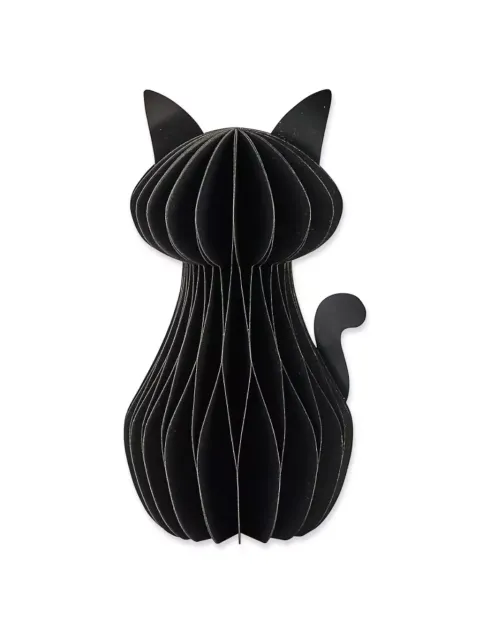 Sort fastelavns kat, honeycomb, 20 cm