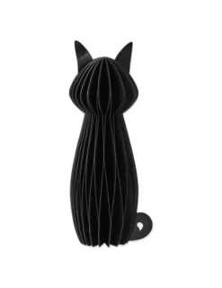 Sort fastelavns kat, honeycomb, 30 cm
