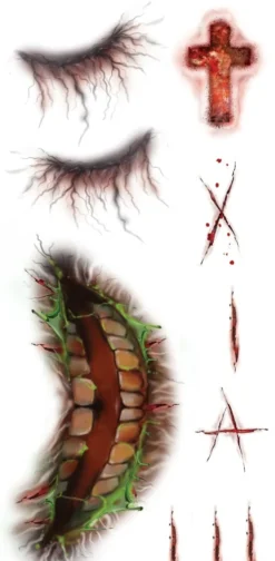 Sår og Ar tattoo - Zombie face
