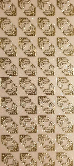 Stickers med glitter hjørner med kristtjørn