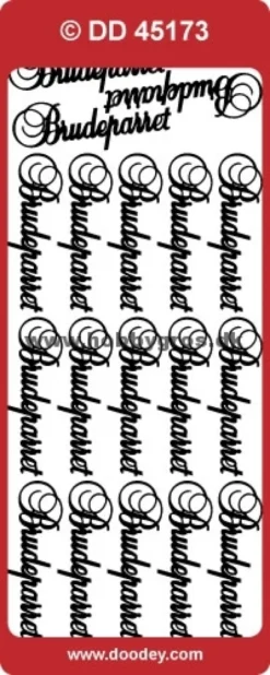 Stickers med tekst: Brudeparret, sølv