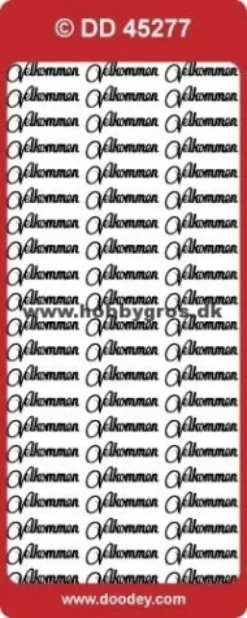 Stickers med Velkommen tekst