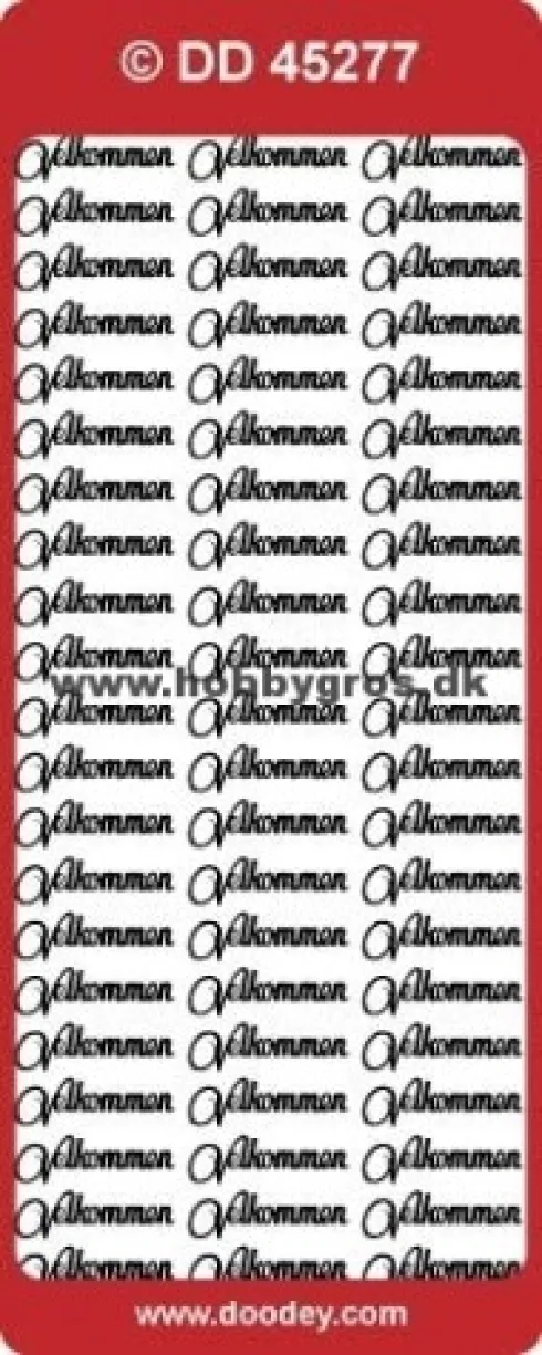 Stickers med Velkommen tekst