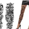 Strømpebukser med tattoo print
