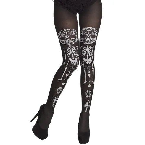 Strømpebuks med DayOfTheDead print