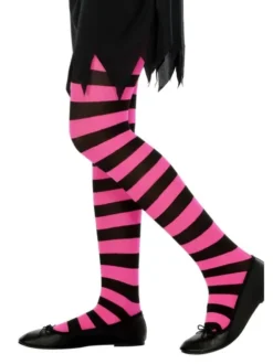 Strømpebuks pink/sort 6-12 år