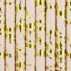 Sugerør i papir i rosa med guld-print