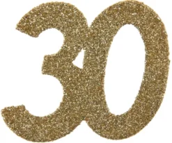 Tal konfetti stor 30 guld