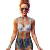 T-shirt i multifarvet mesh