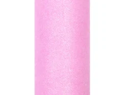 Tyl rulle LYSERØD GLITTER