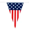 USA flag guirlande i plast med spidsflag 6m