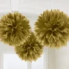 Væv pompom ø 40cm Guld 3stk