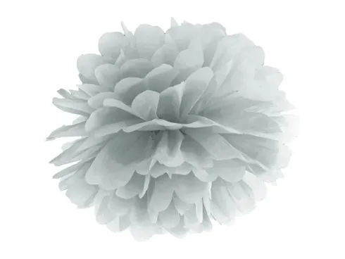 Væv pompom ø 25 cm Sølvfarvet